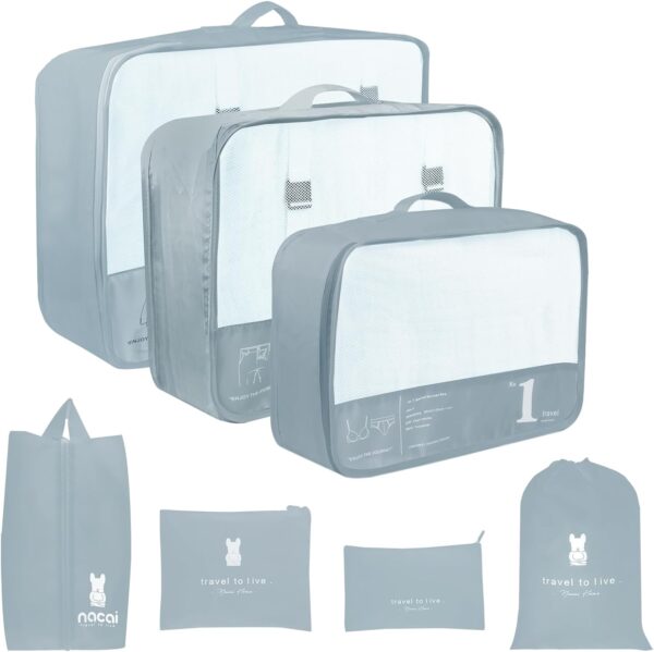 7 Set Packing Cubes Luggage Organizers Bags For Suitcase Travel.jpg