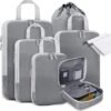 8 Set Compression Packing Cubes For Suitcaseslightweight Compressible Expandable Travel.jpg