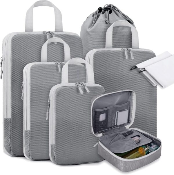 8 Set Compression Packing Cubes For Suitcaseslightweight Compressible Expandable Travel.jpg