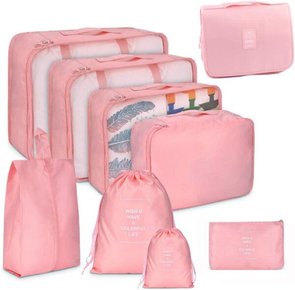 9 Set Packing Cubes With Shoe Bag Compression Travel.jpg