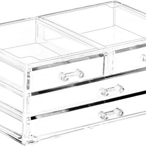 Acrylic Organizer Bins With 4 Drawers Clear Stackable Storage.jpg