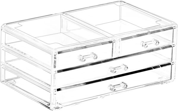 Acrylic Organizer Bins With 4 Drawers Clear Stackable Storage.jpg