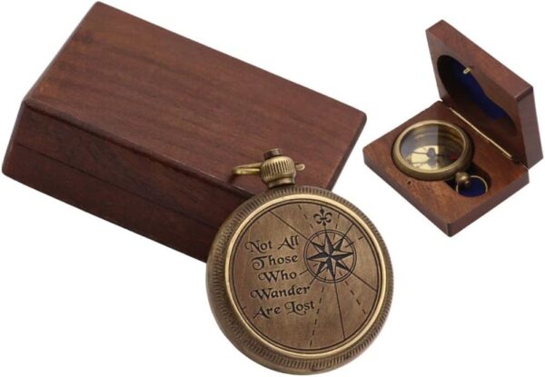 Antique Nautical Vintage Directional Magnetic Compass With Famous Scripture Quote.jpg