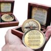 Antiqued Brass Robert Frost Poem Compass With Wooden Box Inspirational.jpg