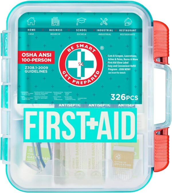 Be Smart Get Prepared First Aid Kit Teal 326 Piece.jpg