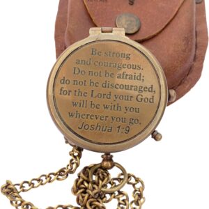 Be Strong Courageous Brass Compass Engraved Religious Joshua.jpg