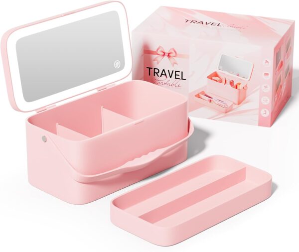 Buqikma Makeup Organizer With Mirror Makeup Travel Case 3 Color.jpg