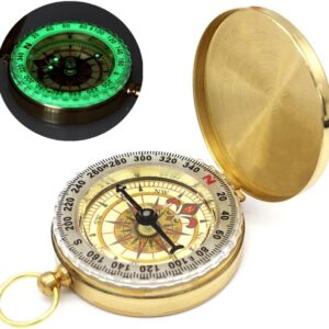 Camping Survival Compass For Hikingsmall Golden Pocket Compass For Kidsglow.jpg