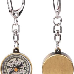 Compass Keyring 2pcs Portable Mini Pocket Compass Keychain Vintage Zinc.jpg