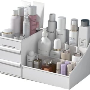 Corefyco Direct Makeup Desk Cosmetic Storage Box Organizer With Drawers.jpg