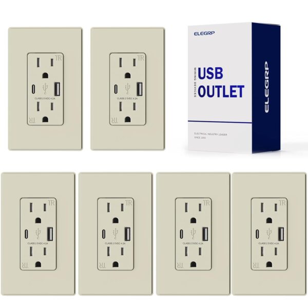 Elegrp Usb Charger Wall Outlet Usb Receptacle With Usb A.jpg