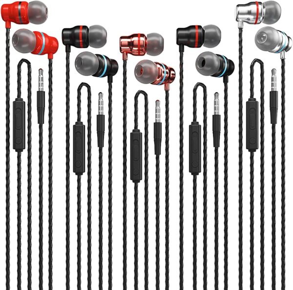 Earbuds Wired With Microphone 5 Pack In Ear Headphones With Heavy.jpg