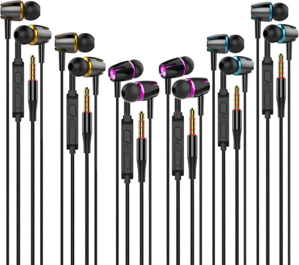 Earbuds Wired With Microphone Pack Of 6 In Ear Headphonesnoise Isolatingpowerful.jpg