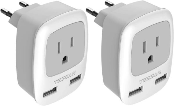 European Travel Plug Adapter 2 Pack Tessan International Power Outlet.jpg