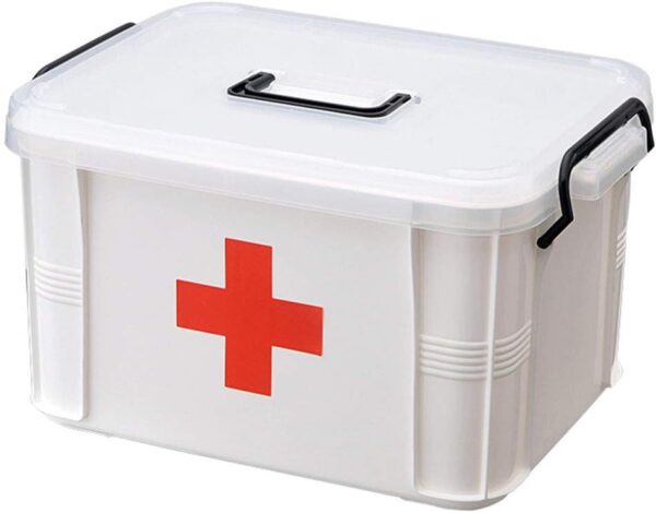 First Aid Kit Portable Emergency Box Container Bin Plastic Medicine.jpg