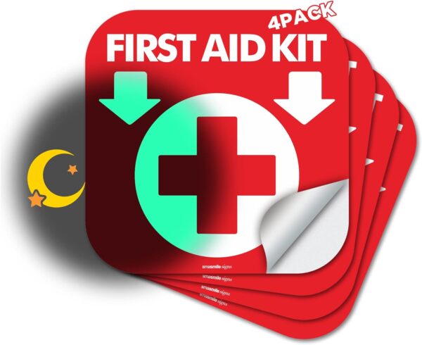 First Aid Kit Sign Glow In The Dark 4 Pack.jpg