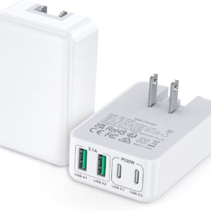 Flat Usb C Fast Wall Charger2 Pack 40w 4 Port Pd30 Slim.jpg