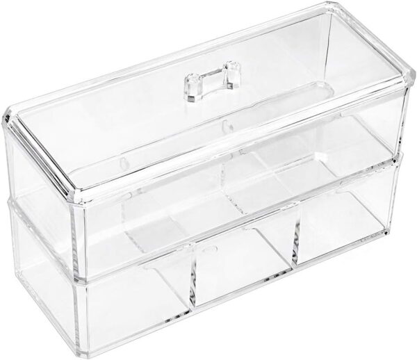 Hipiwe Clear Acrylic Make Up Organizer Box Double Deck Dresser.jpg