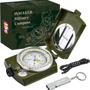 Inmaker Compass Compass Hiking With Survival Whistle Luminous Compass Gift.jpg