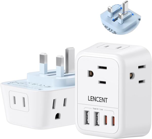 Lencen Us To Uk Plug Adapter Foldable Type G Travel.jpg