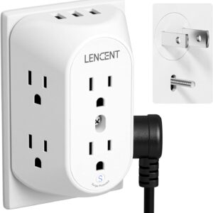 Lencent 2 Prong Power Strip With 3 Usb 3 To.jpg