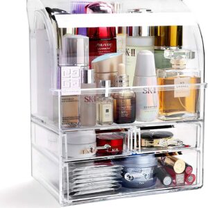 Large Acrylic Makeup Organizer With Lid Portable Dustproof And Waterproof.jpg