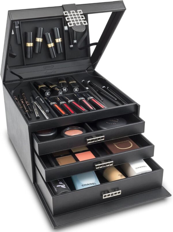 Makeup Organizer Extra Large Exquisite Case W Modern Closure.jpg