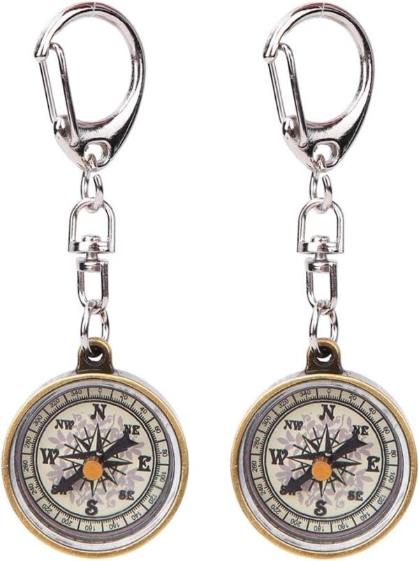 Mini Compass 2pcs Metal Survival Button Compass Pocket Compass Keychain.jpg