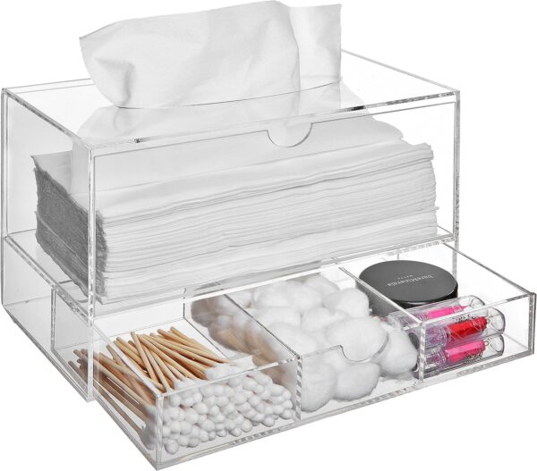 Modern Clear Acrylic Facial Tissue Dispenser Holder With Pull Our Drawer.jpg