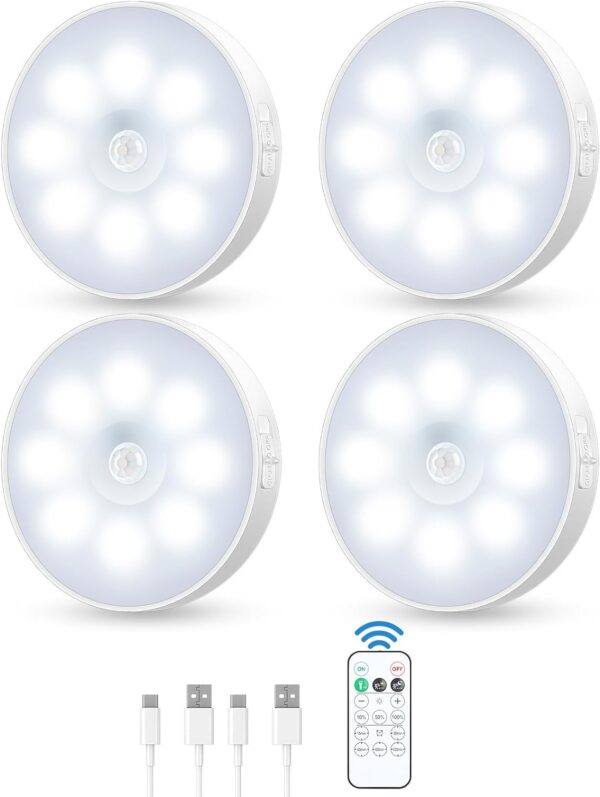 Motion Sensor Puck Light With Remote Wireless Dimmable Under Cabinet.jpg