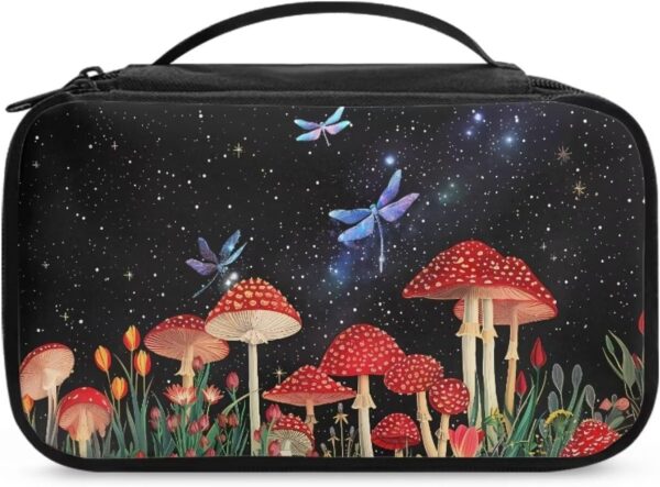 Mushroom Makeup Bag For Women Travel Make Up Bagsgragonfly Cosmetic.jpg