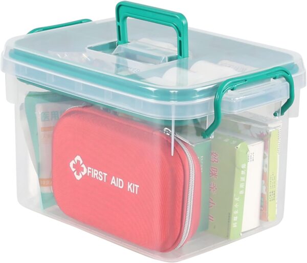 Oymlclivisa Plastic First Aid Box Clear Medical Storage Bin.jpg