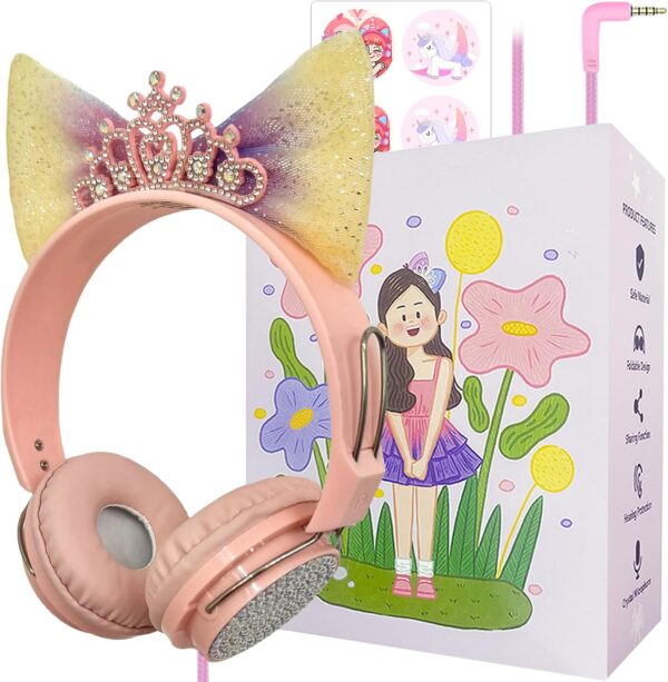 Priness Wired Kids Headphones With Mic For Schooltravel95db Volume Limitedshareportonover.jpg