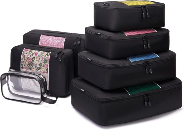 Qiyuer 7 Set Packing Cubes For Suitcase Travel Luggage Organizer.jpg