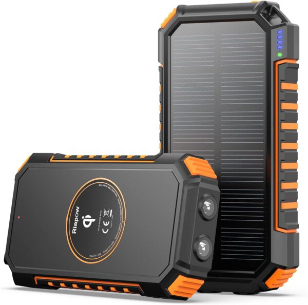 Riapow Solar Power Bank 26800mah Wireless Portable Charger With Usb.jpg