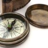 Robert Frost Poem Compass Pocket Compass W Leather Case Rustic Vintage.jpg