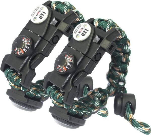 Survival Paracord Braceletfire Starterwaterproof Sos Light Compass Whistle Adjustable Ak87.jpg