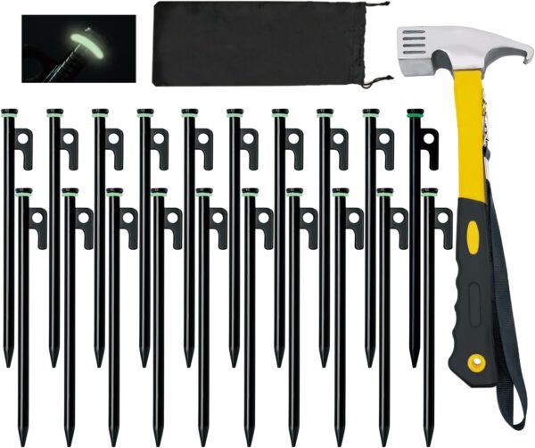 Tent Stakes With Hammer 20 Pack 10in Heavy Duty Tent.jpg