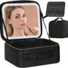 Travel Makeup Bag With Led Lighted Mirror Cosmetic Makeup Organizer.jpg