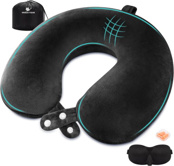 Travel Neck Pillow Airplane Memory Foam Travel Pillow With 4.jpg