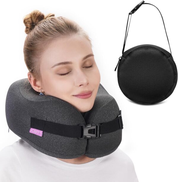 Travel Pillow Vac Compressed Memory Foam Neck Pillow Airplanecomfortableneck Supportmachine.jpg