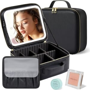 Travel Makeup Bag With Led Mirrorrechargeable Vanity Mirror With 3.jpg