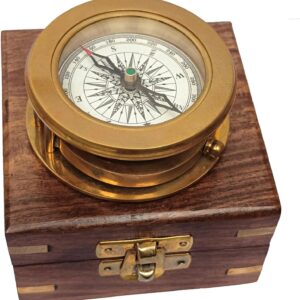 Vintage Map Compass In Wooden Box Gifts For Dad Great.jpg