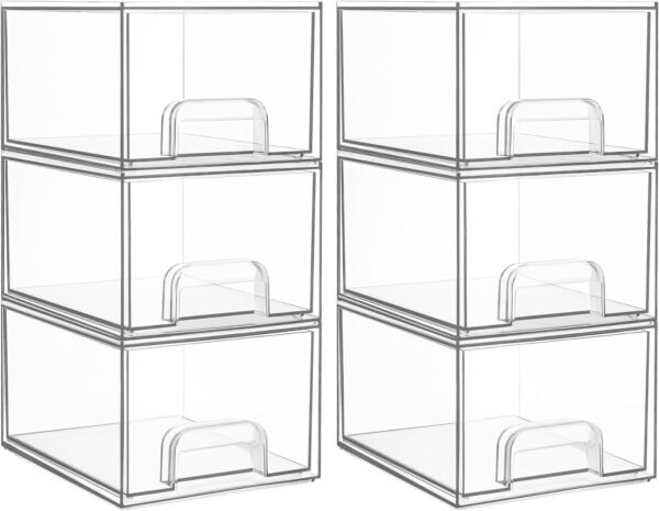 Vtopmart 6 Pack Clear Stackable Storage Drawers 44 Tall Acrylic.jpg