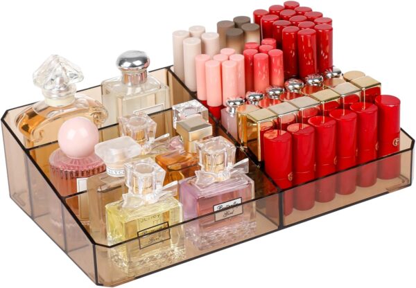 Yesesion Large Vanity Makeup Organizer With 9 Compartments Amber Bathroom.jpg