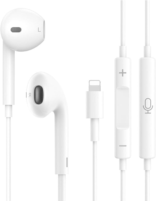 Iphone Earphones Wiredlightning Wired Earphonesiphone Headphones Wiredmfi Certifiedbuilt In Microphone.jpg