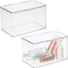 Mdesign Stackable Bathroom Vanity Countertop Storage Cosmetic Organizer Box With.jpg