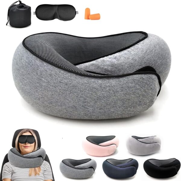 2024 Memory Foam Neck Pillow 360 Degree Neck Support Travel.jpg