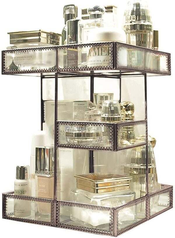 360 Degree Rotation Makeup Organizer Antique Countertop Cosmetic Storage Box.jpg